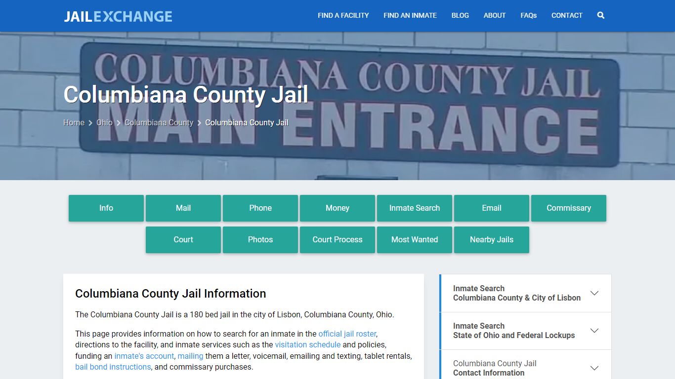 Columbiana County Jail, OH Inmate Search, Information